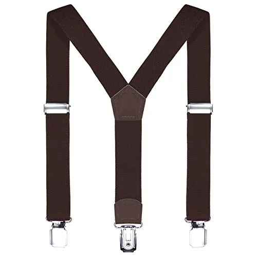 DonDon Kinder Hosenträger 2 cm schmal längenverstellbar für eine Körpergröße von 80 cm bis 110 cm bzw. 1-5 Jahre Braun