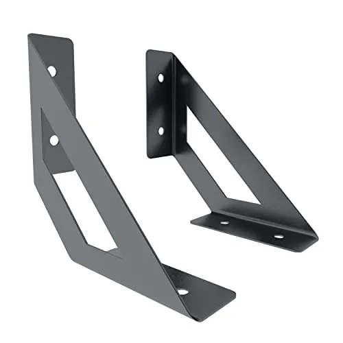 Sossai Regalträger 2er Set GSHR Truss 120x120 mm aus Stahl – Wandhalterung Regalwinkel für Regalbrett – anthrazit – dekoratives Design