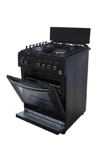 Gasline Gas Standherd 60cm SHGG6060KGGB - Schwarz - Herd mit Gasbackofen, Grill und Umluftfunktion, 64L Volumen, energieeffizient (Klasse A) und ideal für kreative Kochabenteuer.