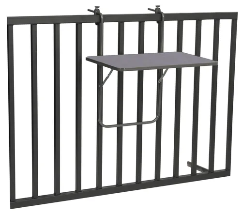 BEST Boy Hänge-Balkontisch 60x40cm - Anthrazit - Kompakter Balkontisch für platzsparende Nutzung, ideal für kleine Balkone und Terrassen.