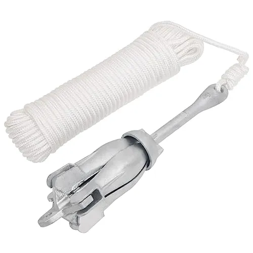 vidaXL Klappanker 8kg - Tragbarer Faltanker mit 4 Flunken - Anker für Boote, aus robustem feuerverzinktem Gusseisen für lange Lebensdauer. Ideal für sichere Anlegemanöver auf Gras-, Schlamm- oder Sandboden.