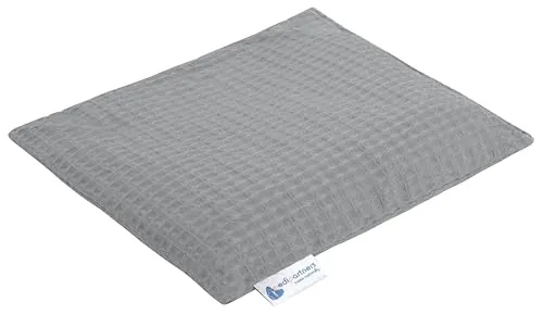 Medi Partners Kirschkernkissen Mikrowelle 20x25cm Körnerkissen groß Wärmekissen 500g Rechteck 100% Baumwolle Öko Natur Massagetherapie - Kirschkernkissen nacken schulter Kältetherapie (Grau Waffel)