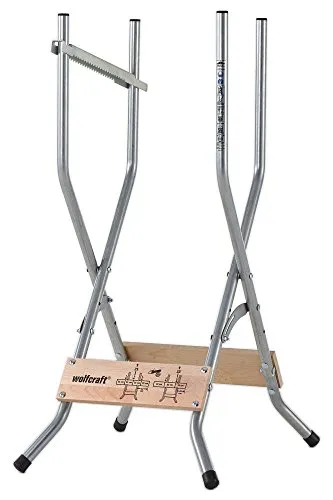 wolfcraft 5119000 Sägebock, zusammenklappbar/Mobile und kompakte Sägehilfe für zuhause und unterwegs, inkl. Auswurfsicherung/Tragkraft, 100 kg