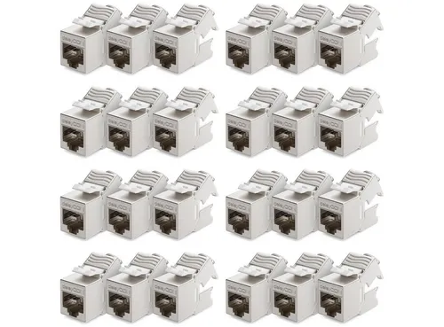 deleyCON 24x CAT6a MINI Keystone Jack Modul RJ45 - Netzwerkadapter für einfache RJ45 Verbindungen, ideal zur Erweiterung von Patchpanel und Netzwerkdosen. Kompakt und geschirmt (STP) für optimale Netzwerkleistung.