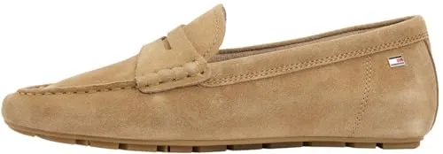 Tommy Hilfiger Damen Flag Soft Suede Driver Loafer in beige von Tommy Hilfiger