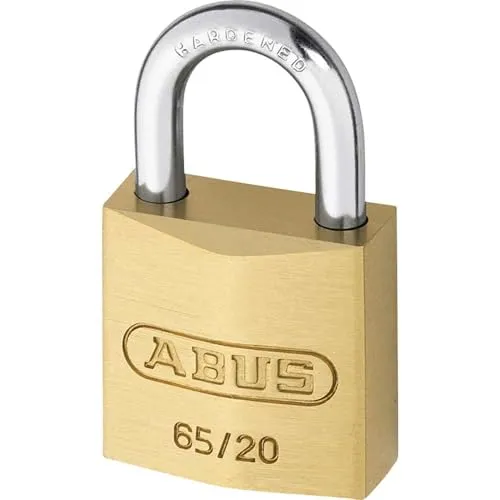 ABUS Vorhängeschloss Messing 65/20 - Kofferschloss - Schlosskörper aus massivem Messing - gehärteter Stahlbügel - ABUS-Sicherheitslevel 3