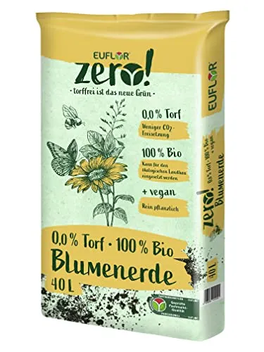 Euflor Zero! Bio Blumenerde Pflanzenerde Universalerde torffrei, vegan (40 Liter), 35812520