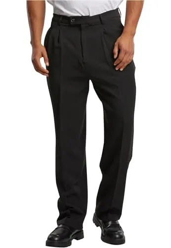Urban Classics Double Pleated Dressed Pants Black, 44 - Wanderhosen mit doppeltem Faltenwurf, ideal für Arbeit und Freizeit. Vielseitig kombinierbar und aus verschiedenen Materialien für optimalen Komfort.
