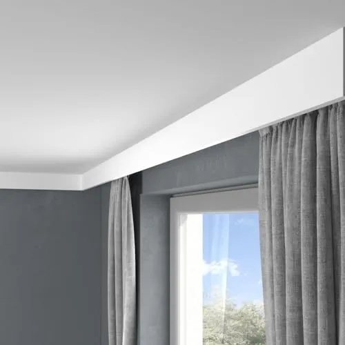 PROVISTON Stuckleiste Polystyrol, 41 x 100 x 2000 mm, Weiß - Deckenleisten für den Innenbereich, wasserfest und einfach zu kleben – ideal für eine stilvolle Raumgestaltung.