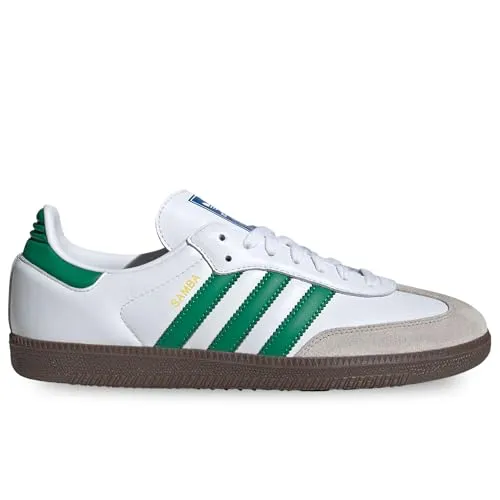 adidas Unisex-Kinder Samba Classic Fußballschuh, Cloud White Green Supplier Color, 44 2/3 EU