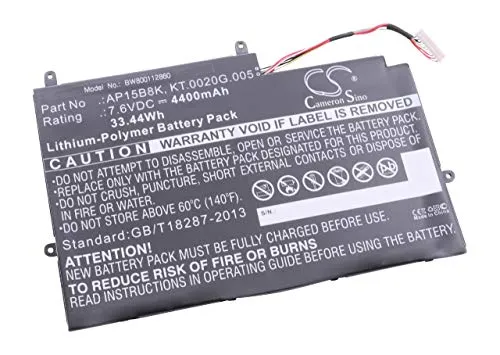 vhbw Akku kompatibel mit Acer Aspire SW5-173, SW5-173-632W, Switch 11, Switch 11 SW5-171 Notebook (4400mAh, 7,6V, Li-Polymer)