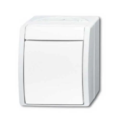 BUSCH JÄGER 2601/7 W-54 ocean IP44 Kreuzschalter alpinweiß IP44 Feuchtraum