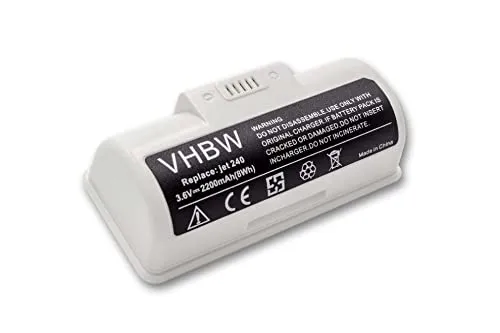 vhbw Akku kompatibel mit iRobot Braava Jet M6134, 245, 244, 250, 241, M6, 240, M6110 Staubsauger Weiß (2200 mAh, 3,6 V, Li-Ion)
