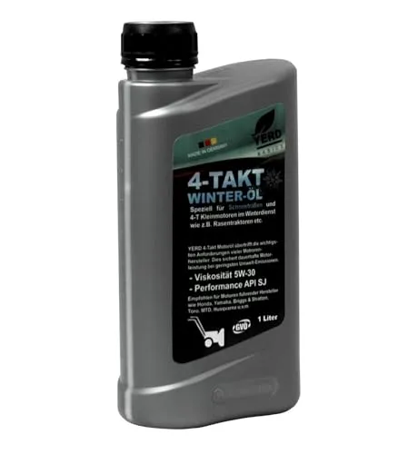5W-30 Öl Motrenöl Winter-Öl API SJ 1 Liter für 4-Takt Motoren Schneefräsen, Rasentraktor, Rasenmäher