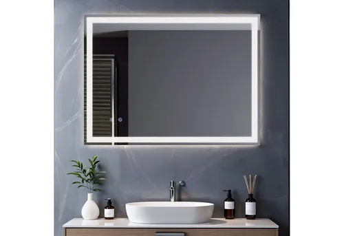 TLGREEN Badspiegel Spiegel mit LED Beleuchtung,Antibeschlag Badzimmerspiegel, (3 Lichtfarben,Dimmbar, Touch Control, Badezimmer Spiegel mit Licht), Wandspiegel Beleuchtet