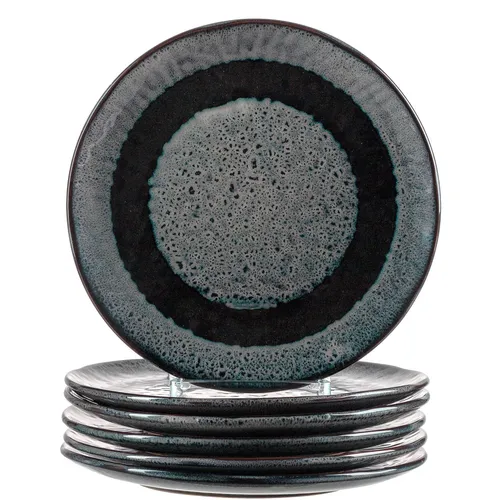 Leonardo Keramikteller MATERA 6er-Set 22,5 cm anthrazit in schwarz von LEONARDO