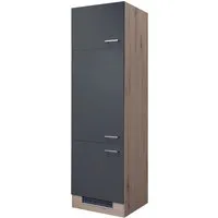 Flex Well Kühlumbauschrank für 88er Einbaukühlschrank Tiago - Küchenschrank in Grau, perfekt für die Integration eines 88er Einbaukühlschranks, sorgt für eine elegante und harmonische Küchenausstattung.