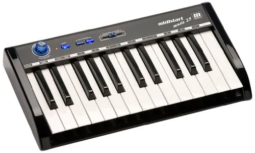 Miditech Midistart Music 25 - MIDI Masterkeyboard mit 25 Tasten - Audio-Controller mit 25 anschlagsdynamischen Tasten, Joystick für Pitchbend und Modulation, inkl. USB-Kabel und Magix Samplitude SE, perfekt für kreative Musiker.