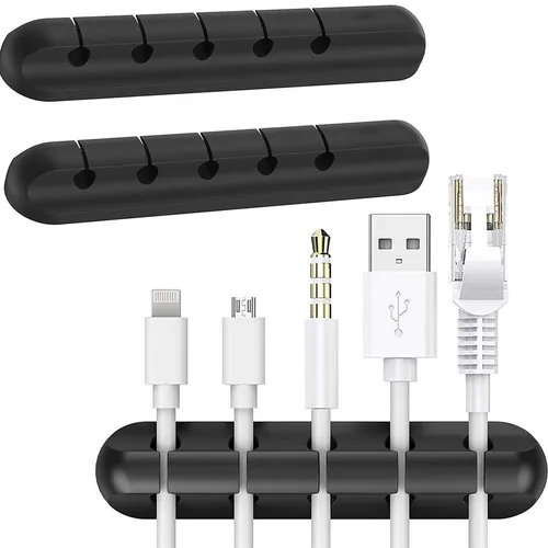 2x Kabelhalter Kabelführer Kabelklemme Kabel Halter Clip Schreibtisch Organizer