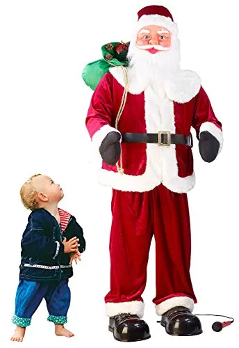 infactory Nikolaus: Singender und tanzender XXL-Weihnachtsmann mit Karaoke, 160 cm (Weihnachtsmann mit Bewegungsmelder, Weihnachtssachen, singend tanzend)