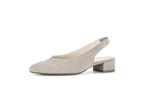 Gabor Damen Slingpumps in Beige, Größe 4 - Pumps in Beige von Gabor mit hochwertigem Velourleder, atmungsaktivem Design und bequemen Blockabsatz für optimalen Tragekomfort.