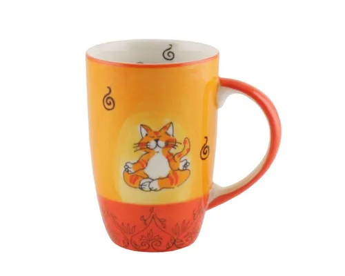 Mila Becher Mila Keramik-Designbecher Oommh Katze, Keramik in orange von Mila