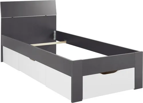rauch Bett Flexx mit Schubkästen, graumetallic/weiß - Bettgestell mit praktischen Schubkästen für optimalen Stauraum, Made in Germany und ideal für jedes Schlafzimmer.