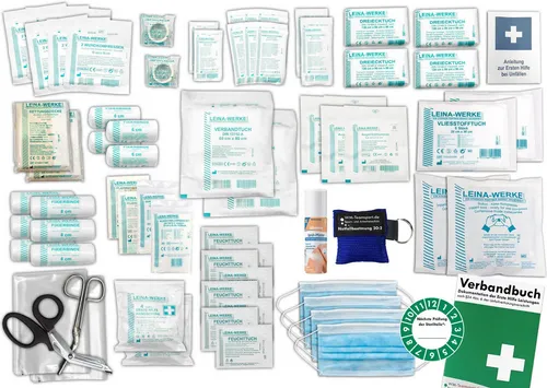 WM-Teamsport Erste-Hilfe-Set DIN 13169 PLUS 3 - Umfassendes Erste-Hilfe-Set für größere Betriebe, inkl. Beatmungshilfe und Sprühpflaster, erfüllt höchste Sicherheitsstandards nach DIN 13169 und 13164. Ideal für Baustellen und KFZ-Einsätze.