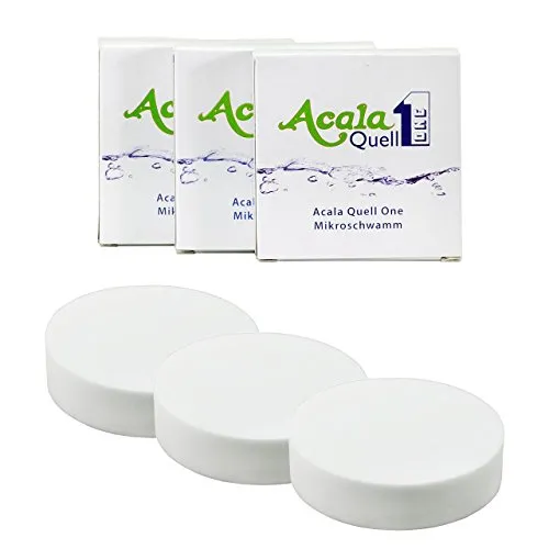 Mikroschwamm 3er Set für AcalaQuell - Kompatibel mit One, Swing, Sunny, Wassetto & Silizia - Malschwämme für AcalaQuell, 1 µm Porengröße für reines Wasser, sorgt für saubere Filterkartuschen und maximale Leistung über 6 Monate.