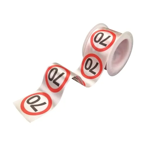 Geburtstag Deko Geschenkband Verkehrszeichen rot/weiß - Originelle Geburtstagsdeko 70 für einen gelungenen 70 Geburtstag Mann oder Frau - Tiwoca 70