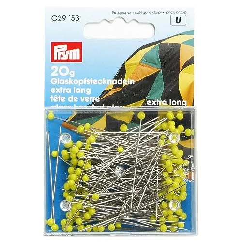 Prym 029153 Glaskopfnadeln, 0,60 x 43mm, gelb, 20g