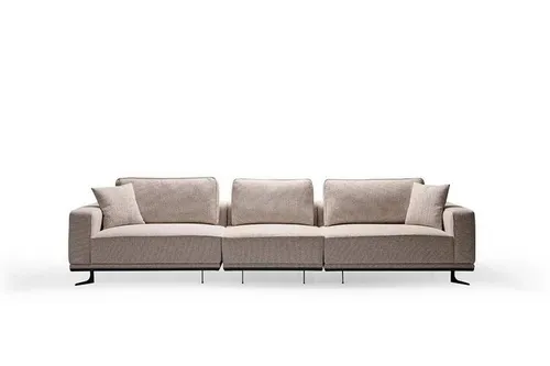 Großes Riesensofa Oversized Wohnlandschaft 320cm - Beige Sofa für 4 Personen, modern und stylish. Mit bequemen Kissen und stabiler Konstruktion, ideal für jedes Wohnzimmer. Maße: 320 x 106 x 60 cm.