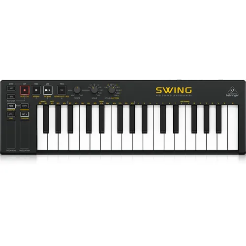 Behringer Swing - 32-Tasten USB MIDI-Controller - Elektrische Keyboards; anschlagdynamisch mit Aftertouch und 64 Step-Sequenzer für kreative Musikproduktion.