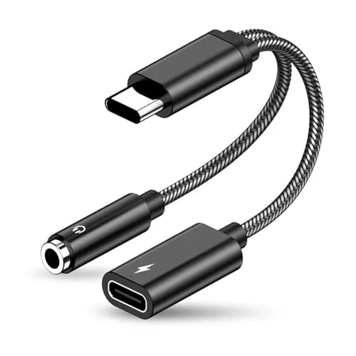 SHUBEIEUMI USB C Kopfhörer Adapter und Laden, 2 in 1 Typ C auf 3.5mm Kopfhörer Adapter Unterstützt, Kompatibel mit Samsung S23/S22/S21/S20, Huawei Mate40/30/P40