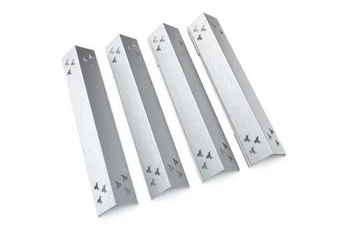 tuning-art GA12 Gasgrill Brennerabdeckung Edelstahl - 4er Set für Rösle Videro - Grillersatzteile mit massivem Edelstahl, rostfrei und spülmaschinengeeignet. Perfekter Schutz für gleichmäßige Hitzeverteilung und stylisches Bullenmotiv.