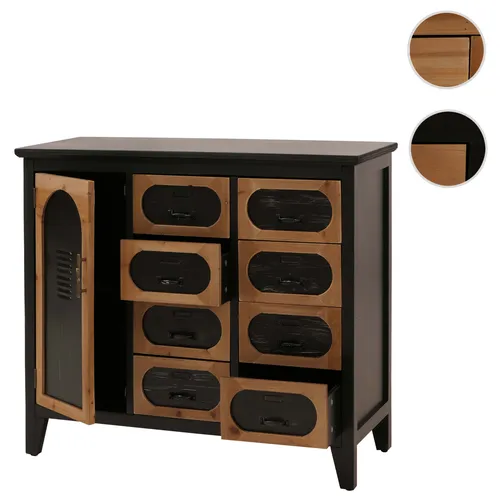 Mendler Apothekerkommode HWC-O63, Schrank Schubladen Staufach Vintage Shabby Industrial, Holz Metall 80x91x4 139290