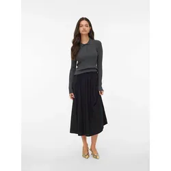 Vero Moda Polokragenpullover VMSILJERIB LS POLONECK PULLOVER NOOS - Strickpullover mit Polokragen, ideal für Golf und Tennis, bietet warmen Tragekomfort und schützt den Nacken vor Sonne.