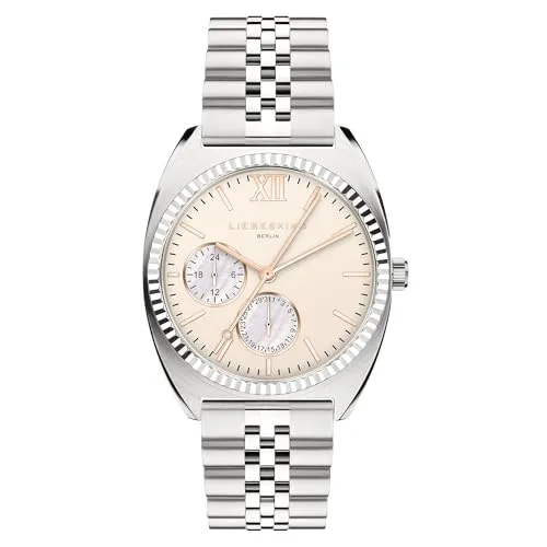 Liebeskind Berlin Multifunktionsuhr LT-0439-MM Silber - Elegante Armbanduhr für Damen mit Edelstahlgehäuse und kratzunempfindlichem Mineralglas, wasserdicht bis 10 bar – perfekt für jeden Anlass.