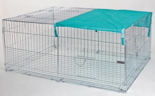 KERBL Jungtierfreilaufgehege mit Ausbruchsperre 144x112x60cm - Käfige, Auslauf & Gehege – Sicherer Freilauf für Jungtiere mit ausbruchsicherem Gitter und Schutz vor Fressfeinden.