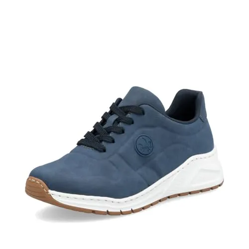 RIEKER Damen Sneaker Gr. 39 in Jeansblau - Sportliche Sneakers aus Lederimitat mit MemoSoft-Innensohle für optimalen Komfort, ideal für Freizeitaktivitäten.