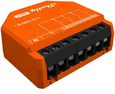Shelly i4 Gen3 Smarter Controller – 4 Eingänge, AC-Stromversorgung, orange