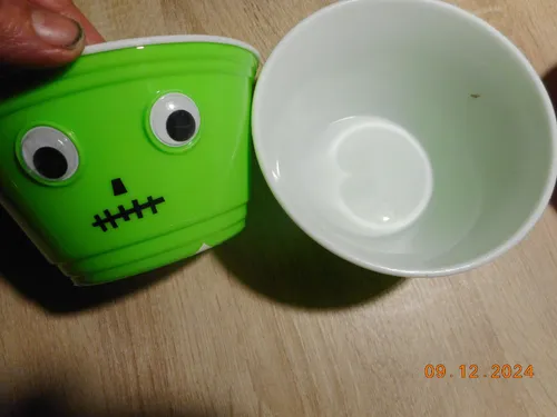 Müslischalen mit Gesicht 2 tlg Dessertschale Müslischale Plastikschüssel grün