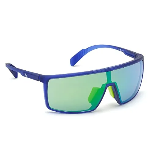 Adidas Unisex-Erwachsene SP0004 Sonnenbrille, Matte Blue/Green Mirror, 00