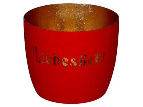 Giftcompany Madras Windlicht M Liebeslicht rot/Gold 8,5cm in rot von GIFTCOMPANY