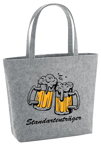Huuraa Filzshopper Standartenträger Schützenfest 22 Liter Grey Melange Filztasche Geschenkidee