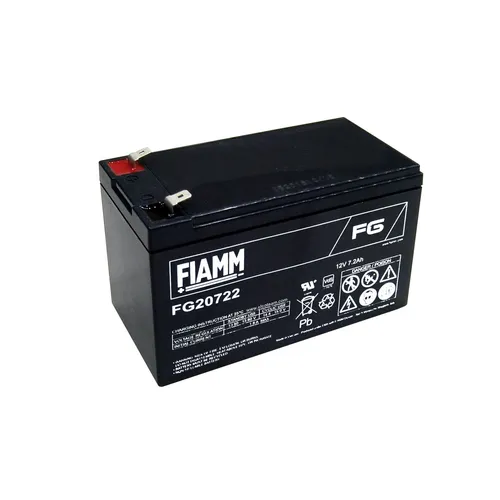 Fiamm FG20722 Bleibatterie 12V 7,2Ah - Versiegelte Bleibatterie mit Faston 6,3 MM Anschlüssen, ideal für zuverlässige Energieversorgung in verschiedenen Anwendungen.