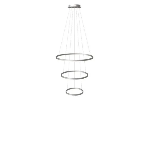 s.luce LED 3er-Ring Hängeleuchten Kombination – Zentrisch & Elegant - Elegante 3er Pendelleuchten-Kombination aus Aluminium, ideal für Tische und Treppenhäuser. Mit dimmbaren Ringen und individuellem Design sorgt sie für eine stilvolle Lichtgestaltung.