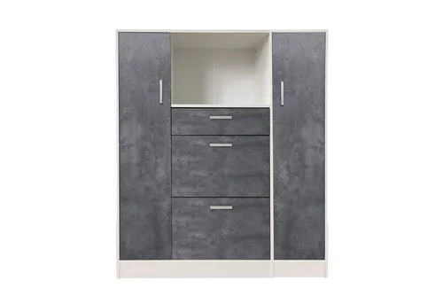 HTI-Line Küchenschrank Kombi L und S Blanca - Midi- & Hochschrank für Küchen mit 9 Regalfächern und 3 Schubladen, ideal zur optimalen Nutzung des Küchenraums.
