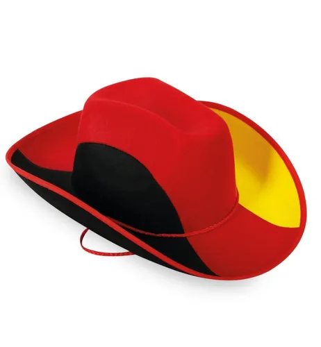 Fries Cowboyhut Cowboyhut Deutschland Schwarz Rot Gold Hut Fan Kostüm Karneval WM EM