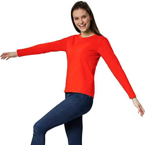 dressforfun Langarmshirt Damen, Damen Pullover, Longsleeve Damen, Basic Langarmshirt Damen, Oberteile Damen, Mode für Freizeit, als Business Outfit Damen oder Sport Oberteile Damen - (Rot | M)
